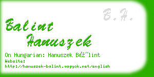 balint hanuszek business card